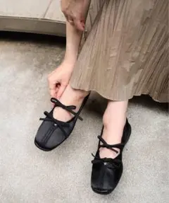 LE TALON ルタロン ダブルリボン バレリーナシューズ 人気のサムネイル