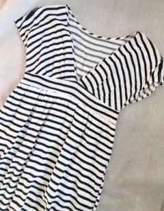 ロングワンピース♡ マキシ丈 ネイビーボーダー♡GU