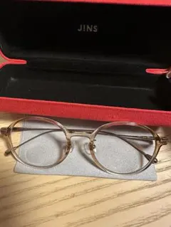 JINS LEDカット　クリアブラウン ラウンドメガネ