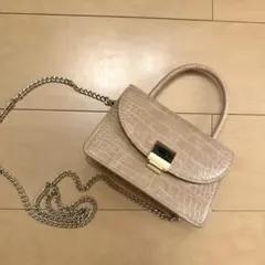 H&M ピンク チェーンショルダー ハンドバッグ