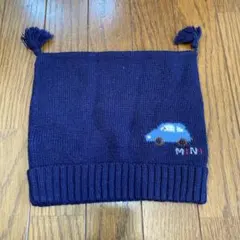 familia 車刺繍 ニット帽 ネイビー