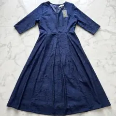 【新品タグ付】 総レース 七分袖 XL フレアワンピース 結婚式 オケージョン