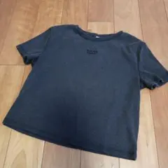 ロゴ刺繍 リブ 半袖 Tシャツ チャコールグレーのサムネイル