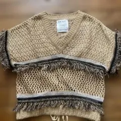 EN'DAY ベージュ 網目編み ニットベスト