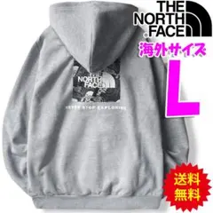 ノースフェイス メンズ パーカー グレー 海外L 日本LL相当 新品 tos
