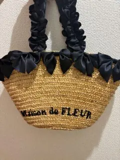 Maison de FLEUR リボン付きかごバッグ