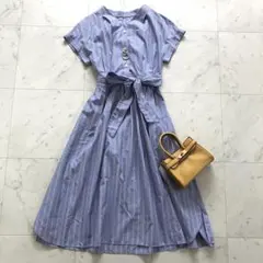 極美品✨️ シクラス シャーリング リネンワンピース ピンタック