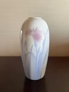 【宮内庁御用達】深川製磁 官窯染付 菖蒲 花瓶 花生 有田焼 富士山銘