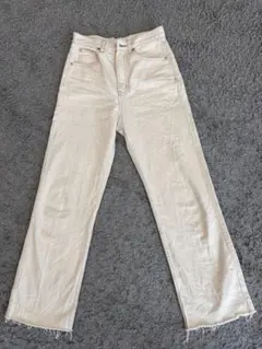 LOWER ARTS クリーム ハイウエストデニム