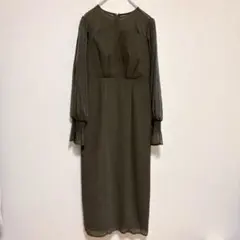 POURVOUS atlo シフォンビスチェタイトワンピース パフスリーブ S