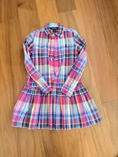 チェック柄 長袖ワンピース 130