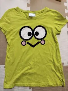 サンリオ　けろけろけろっぴ　顔プリント Tシャツ 黄緑