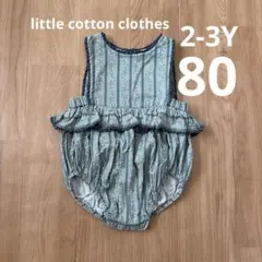 little cotton clothes 2-3y ロンパース　花柄　グリーン