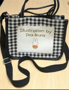 ミッフィー　ハンドバッグ　ショルダーバッグ　2way 黒　ブラック　チェック