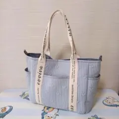 ヌビバッグ【ハート×ブルーグレー】ハンドメイド