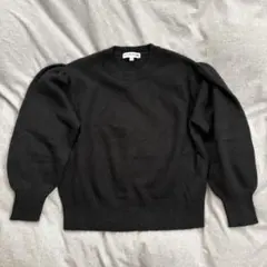 ユニクロ×イネス　クルーネックパフスリーブセーター　黒　Lサイズ