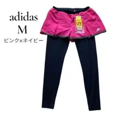 新品タグ付✨アディダス ショートパンツ一体型レギンス M ピンク UVカット仕様