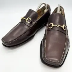 GUCCI ホースビットローファー スエード パンチング ブラウン 5B 
