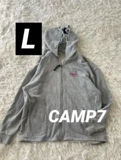 CAMP7 トレーナージップアップ　グレー　Lサイズ　バックロゴあり