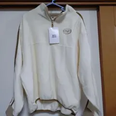 【新品】JaVa ハーフジップパーカー ホワイト/ベージュ　フリース