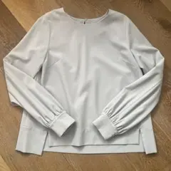 ブラウス　長袖　ボリュームスリーブ　グレー　　セレモニー　M フォーマル