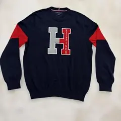 TOMMY HILFIGER ロゴ ニット セーター ネイビー Lのサムネイル