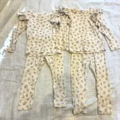 Pour Enfant 花柄 長袖パジャマ 2セット Sサイズ