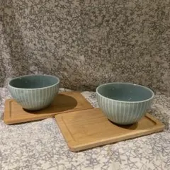 グリーンフラワーボウル　おうちカフェセット　ナチュラル　小鉢　ウッドトレイ　和風 グリーンフラワーボウル おうちカフェセット ナチュラル 小鉢 ウッド