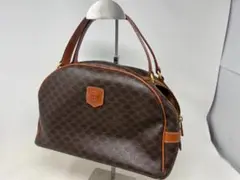 美品　CELINE ハンドバッグ　マカダム柄　トリオンフ　PVC　ブラウン