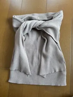 グレイル　リブ編みベージュビスチェ Mサイズ