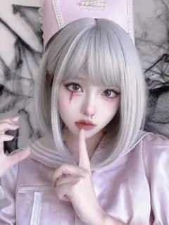 SHEIN Alicegarden ウィッグ 12インチ グレー ホワイト ボブ