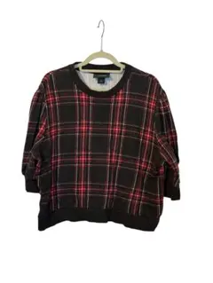 チェック柄 長袖プルオーバー