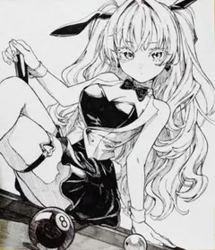 47.オリジナル手描きイラスト　モノクロ