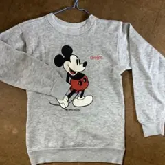 【希少】vintageDisney青タグ80sスウェットミッキーグレーM 80s アメリカ製 Disney ミッキー プリント スウェット グレー