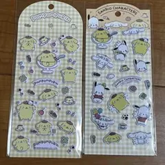【正規品】サンリオ　ポムポムプリン　ポチャッコ　ぷっくりシール　2種