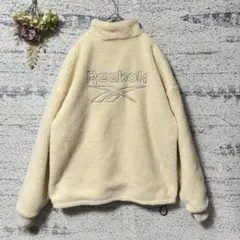 リーボック　リバーシブルボアブルゾン　ナイロンジャケット　Mサイズ　アイボリー