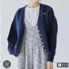 アーノルドパーマー　レディース　Vネックカーディガン　ネイビー　L 春