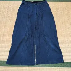 イオコムイオ　デニム ワイドパンツ ウエストゴム センターシームのサムネイル