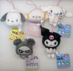 サンリオ クロミ.シナモロール他　フェイスマスコット ストラップ　5点セット
