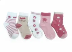 【新品】キッズ靴下 5足セット 12-16cm フリル 花柄 パステルカラー