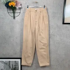 美品 ニーズ カジュアルパンツ テーパード S ベージュ 無地 綿100％