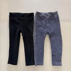 H&Mの黒とユニクロベビーのグレーのレギンス2点セット