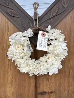 連休セール！プリザーブドリース白い紫陽花のサムネイル