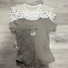 プティマイン肌着2枚、くまさん半袖肌着3枚セット