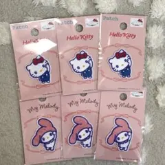 即日発送♡ハローキティ・マイメロディ シールワッペン ７枚セット