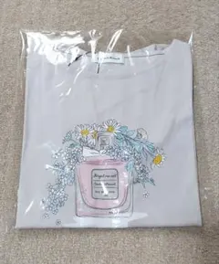 【新品・未使用】クチュールブローチ 香水瓶 半袖Tシャツ サイズ38くすみピンクのサムネイル