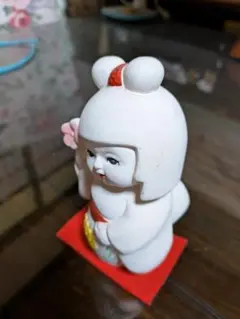 焼物 女の子土人形 置物 陶器 昭和レトロ
