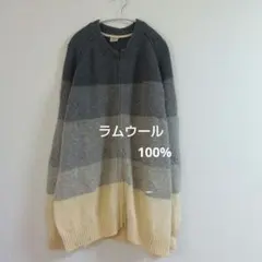 Timberland／ラムウール100%／ニット　ジップ　コート　３XL