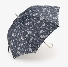 新品未開封 雨傘 アフタヌーンティー シルエットフラワー 長傘 ネイビーのサムネイル