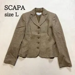 美品 SCAPA スキャパ テーラードジャケット 40 L ウール ベージュのサムネイル